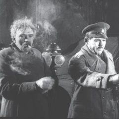 Амвросій Бучма та Юрій Шумський під час зйомок фільму “Нічний візник”.